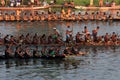 Snake boat teams compete in the Nehru Trophy Boat race Royalty Free Stock Photo