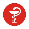 Snake and bowl old medicine symbol