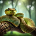 Snake on Branch in Woods Generative for AI Royalty Free Stock Photo