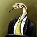 Snake in Business Suit Illustration