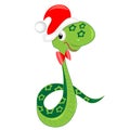 Snake celebrating christmas. illustration