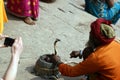 Snake charmer in Varanasi, India Royalty Free Stock Photo