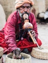 Snake Charmer in Varanasi, Uttar Pradesh, India Royalty Free Stock Photo