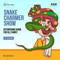 Banner design of snake charmer show Royalty Free Stock Photo