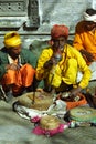 Snake charmers, Pashupatinath, Nepal Royalty Free Stock Photo