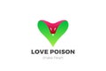 Snake Cobra Logo Heart shape design vector template. Unhappy Love Poison Dating Logotype concept icon Royalty Free Stock Photo