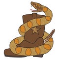 Snake on Cowboy Boot