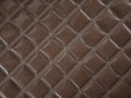 Snake or crocodile brown Leather Square stitched texture Royalty Free Stock Photo