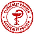 Snake and cup stamp, clinically proven stamp