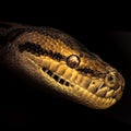a snake in the dark, with it's eyes closed Royalty Free Stock Photo