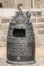 Snake-dragon trash can on top of North Gate at Huancheng city Wall, Xian, China
