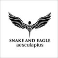 SNAKE AND EAGLE AESCULAPIUS LOGO Royalty Free Stock Photo