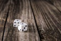 Snake Eyes - Dice on Wood Table Background Royalty Free Stock Photo