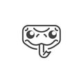 Snake face line icon