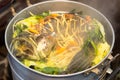 Snake fish with steamed vegetables.