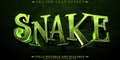 Snake green text effect, editable viper and cobra font style Royalty Free Stock Photo