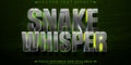 Snake green text effect, editable viper and cobra font style Royalty Free Stock Photo