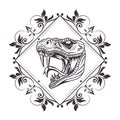 Snake head drawn tattoo icon Royalty Free Stock Photo