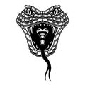 Snake head illustration in engraving style. Design element for logo, label, sign, poster, t shirt Royalty Free Stock Photo