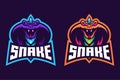 Snake with horn esport logo design