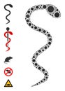 Snake Icon - Bacterium Collage And More Icons Royalty Free Stock Photo