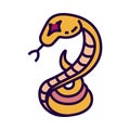 Snake icon in flate stile and pixel perfect technique.