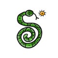 Snake icon. Sketch for your design