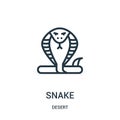 snake icon vector from desert collection. Thin line snake outline icon vector illustration. Linear symbol for use on web and Royalty Free Stock Photo