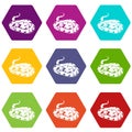 Snake icons set 9 vector Royalty Free Stock Photo