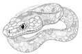 Snake illustration on white background. Coloring book for kids Royalty Free Stock Photo
