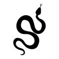 Snake ink icon logo vector illustration. Silhouette of a snake on a white background, symbol of 2025 Royalty Free Stock Photo