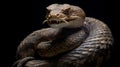 Photographically Detailed Portrait Of A Snake With Tongue Out