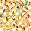 Snake and Ladder Board Game Chinese New Year Vector