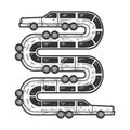 Snake limousine sketch vector illustration Royalty Free Stock Photo