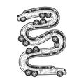 Snake limousine sketch vector illustration Royalty Free Stock Photo