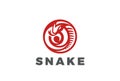 Snake Logo circle shape design vector.
