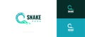 Snake Logo Shaped Roller Coaster. Snake Park Logo. Snake Playground Logo Illustration