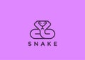 Snake Logo vector design geometric Linear. Cobra L