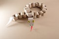 a snake made out of toilet paper rolls, craft made of recycle cardboard, DIY Royalty Free Stock Photo