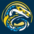 snake mascot logo design vector illustration. esport team logo concept AI generated