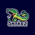Snake mascot logo design vector with modern illustration concept style for badge, emblem and t shirt printing. Angry snake Royalty Free Stock Photo