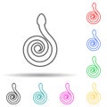 snake multi color style icon. Simple thin line, outline vector of pest control and insect icons for ui and ux, website or mobile Royalty Free Stock Photo