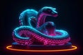 Snake with neon effect. Year of the snake. Chinese horoscope