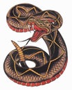 Snake oldskool tattoo. Set of labels and elements. Vector set illustration template tattoo.