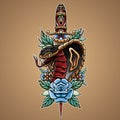 Dagger Snake___2 Tattoo Illustration