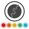 Snake ring icon, color set