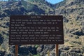 Snake River Hell`s Canyon Black Point Overlook Sign Royalty Free Stock Photo