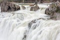 Snake river in Idaho cascades over rocks at Shoshone Falls Royalty Free Stock Photo