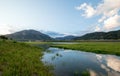 Snake River in the morning under clouds in Alpine Wyoming Royalty Free Stock Photo