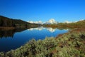 Snake River and Mountain Panorama in Morning Sun, Grand Teton National Park, Wyoming, USA Royalty Free Stock Photo